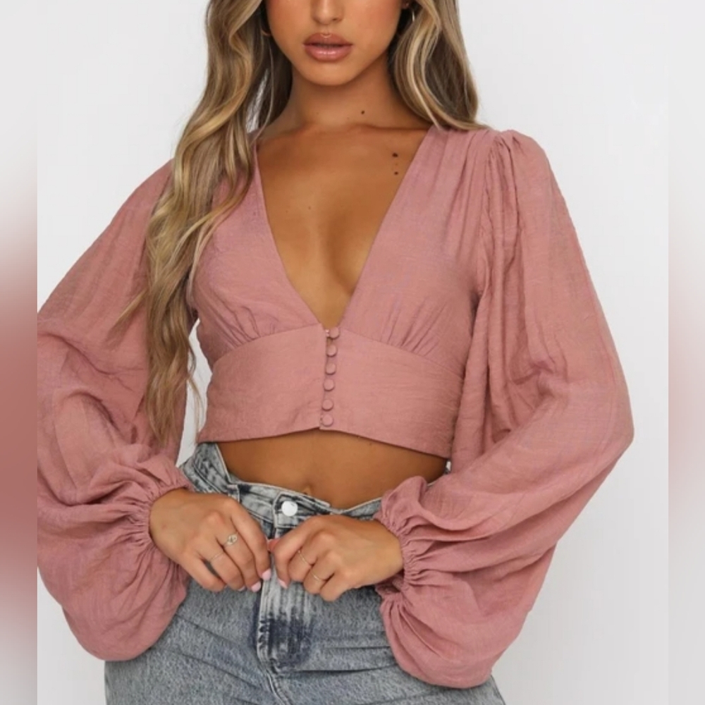 HYFVE Coral Gypsy/Bohemian Bell Sleeve Shirt